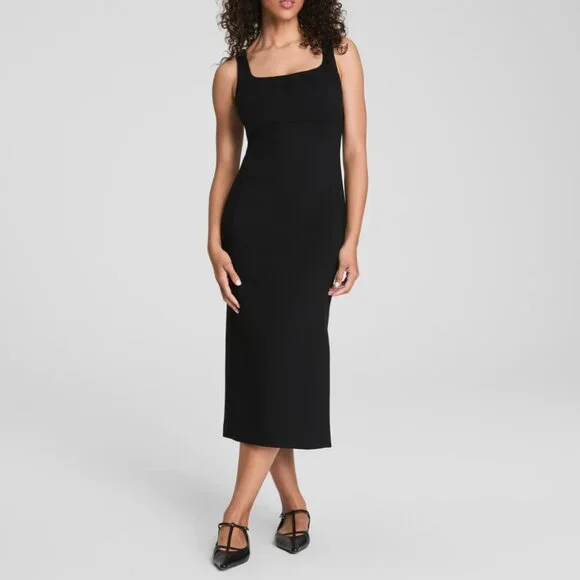 SPANXshape Ponte Midi Tank Dress Black Medium - Picture 1 of 4
